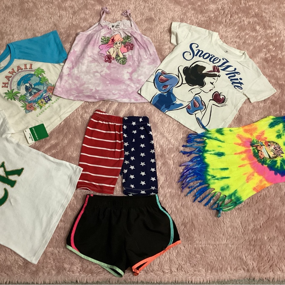 Girls Mixed Tops & Shorts Bundle with Snow White Tee